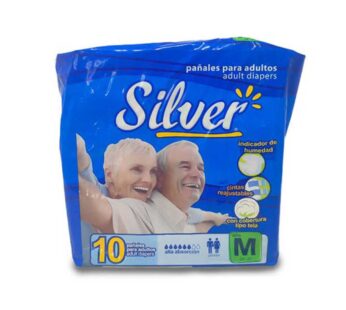 Pañal desechable SILVER para adulto talla M (10 culeros)