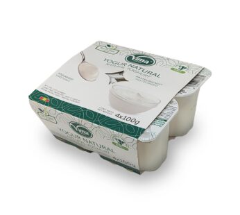 Yogurt vasitos VIMA natural azucarado 4u x 100g