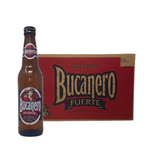 Cerveza BUCANERO fuerte 350ml x 24u (botella,caja)