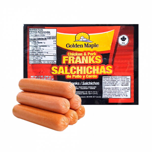 Salchichas de pollo y cerdo GOLDEN MAPLE 340g