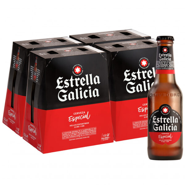Cerveza ESTRELLA GALICIA 330ml (caja, botella)