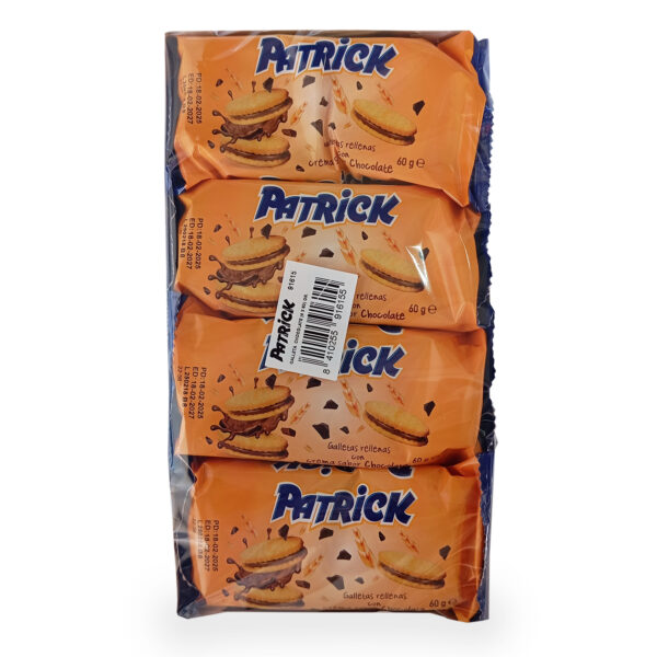 Galletas PATRICK 4u x 60g (rellenas de chocolate)