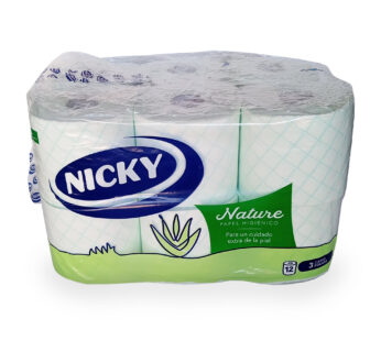 Papel higiénico NICKY 12u (3 capas)